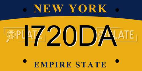 I720DA New York License Plate