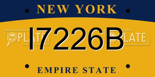 I7226B New York License Plate
