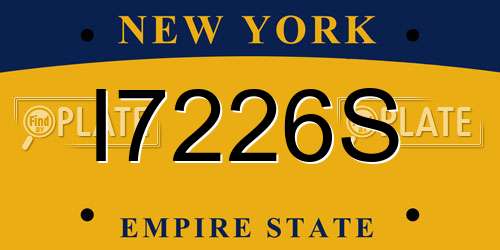 I7226S New York License Plate