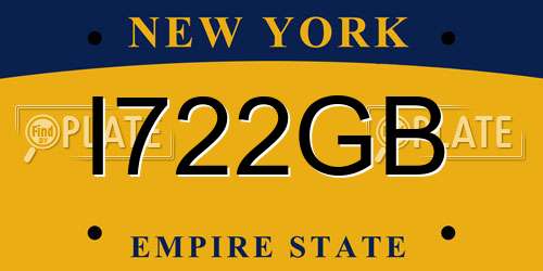 I722GB New York License Plate