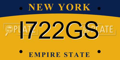 I722GS New York License Plate