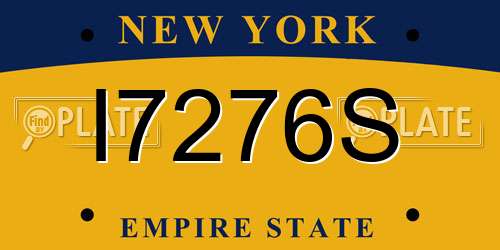 I7276S New York License Plate