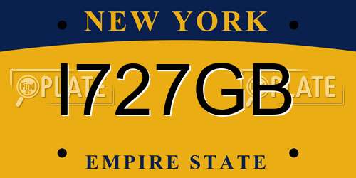 I727GB New York License Plate