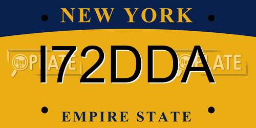 I72DDA New York License Plate