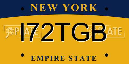 I72TGB New York License Plate