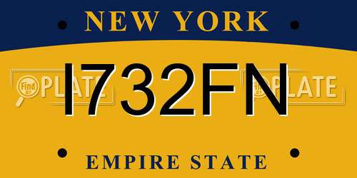 I732FN New York License Plate