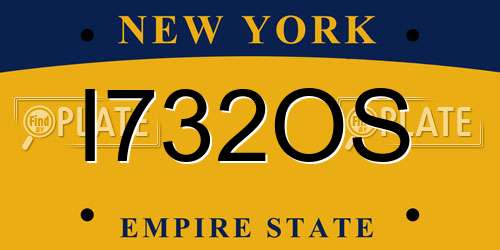 I732OS New York License Plate