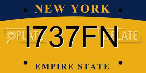 I737FN New York License Plate