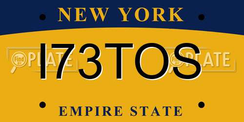 I73TOS New York License Plate