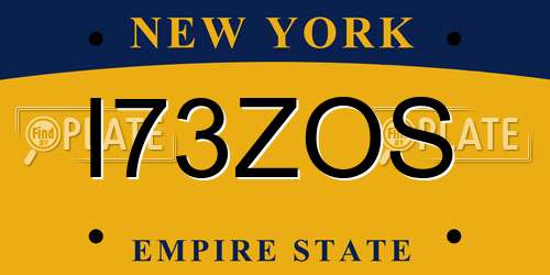 I73ZOS New York License Plate