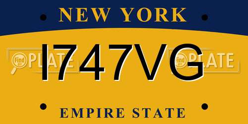 I747VG New York License Plate