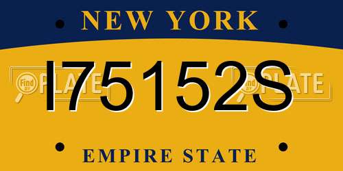 I75152S New York License Plate