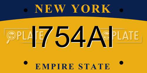 I754AI New York License Plate