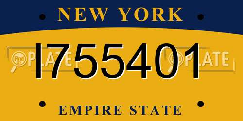 I755401 New York License Plate