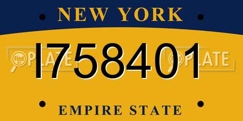 I758401 New York License Plate