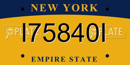 I75840I New York License Plate
