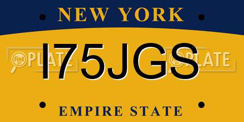 I75JGS New York License Plate