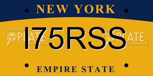 I75RSS New York License Plate