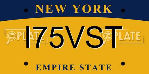 I75VST New York License Plate