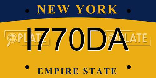 I770DA New York License Plate