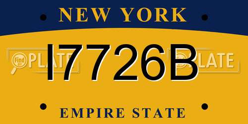 I7726B New York License Plate