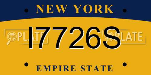 I7726S New York License Plate