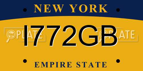 I772GB New York License Plate