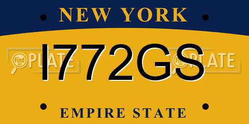 I772GS New York License Plate
