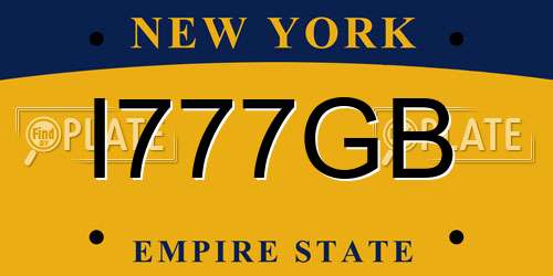 I777GB New York License Plate