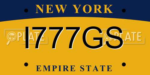 I777GS New York License Plate