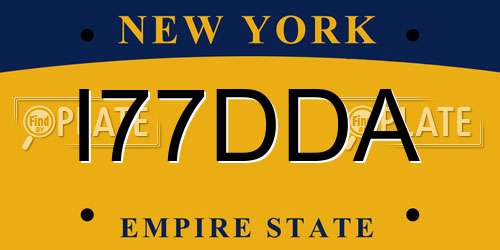 I77DDA New York License Plate