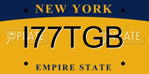 I77TGB New York License Plate
