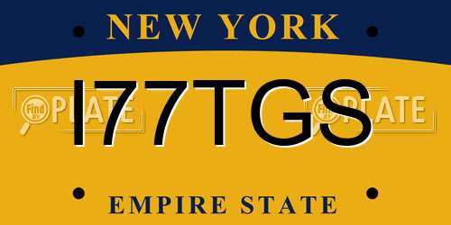 I77TGS New York License Plate