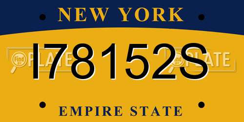 I78152S New York License Plate