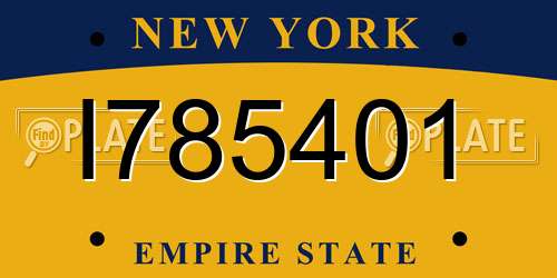 I785401 New York License Plate