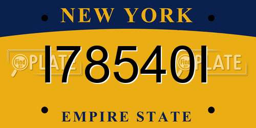 I78540I New York License Plate