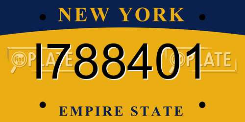 I788401 New York License Plate