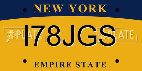 I78JGS New York License Plate