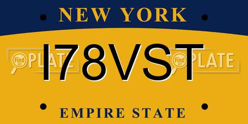 I78VST New York License Plate