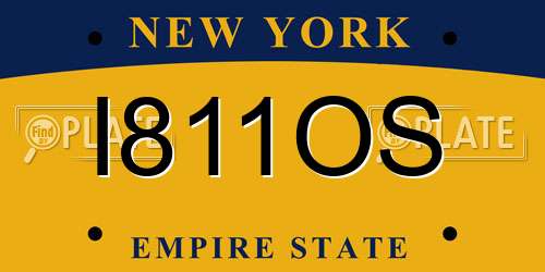 I811OS New York License Plate