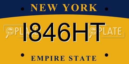 I846HT New York License Plate
