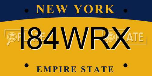 I84WRX New York License Plate