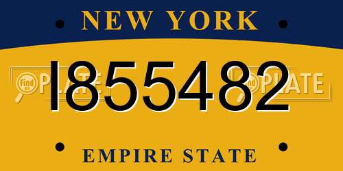 I855482 New York License Plate