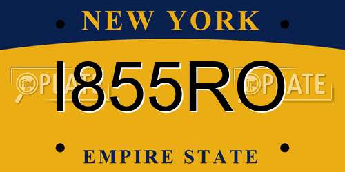I855RO New York License Plate