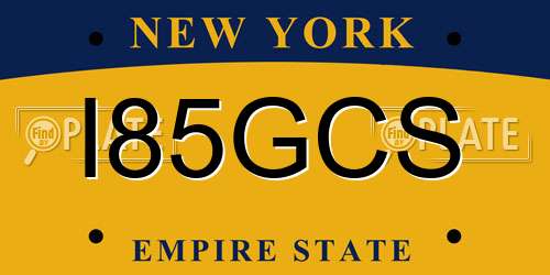 I85GCS New York License Plate