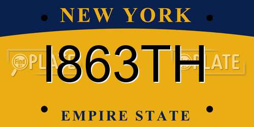 I863TH New York License Plate