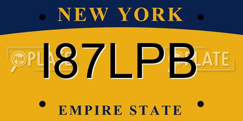 I87LPB New York License Plate