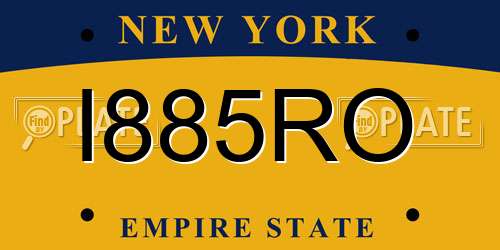 I885RO New York License Plate