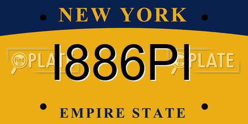 I886PI New York License Plate