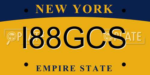 I88GCS New York License Plate